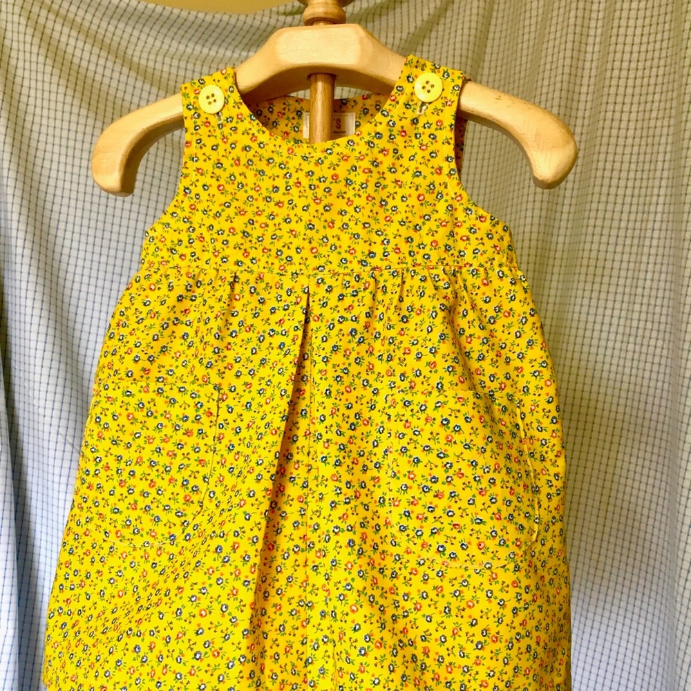 New Handmade Yellow Dress & Bloomers Set